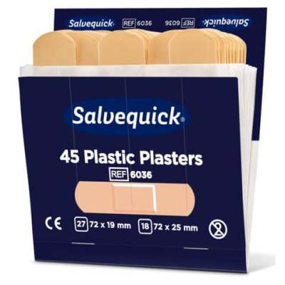 Pflaster-Strips - 6x 45 Stück, wasserabweisend Plastic