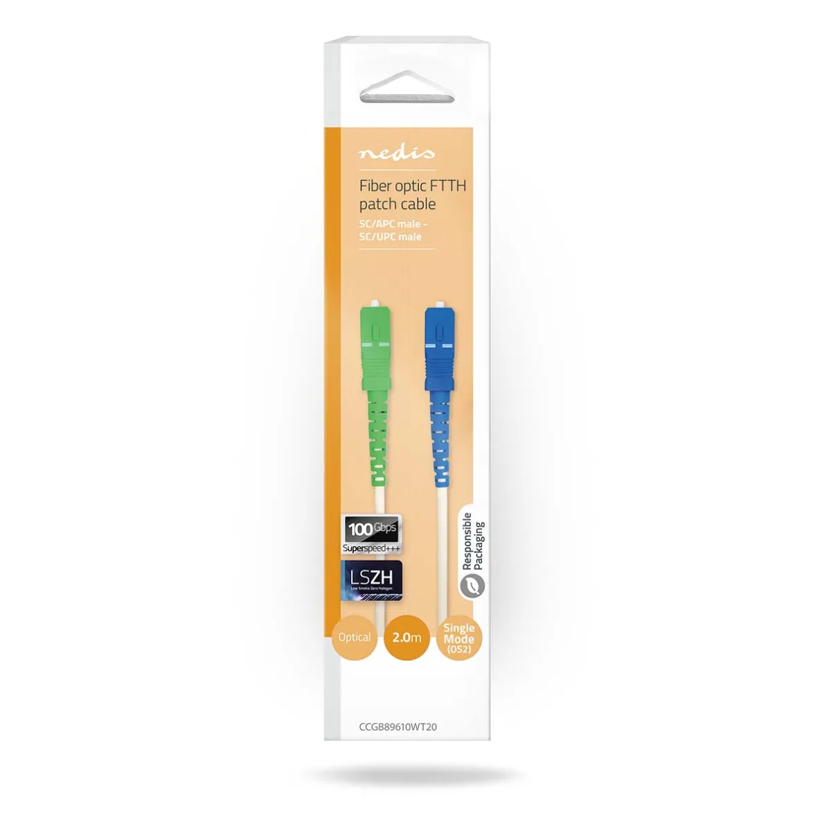 Nedis Glasfaser Netzwerkkabel weiß 2m