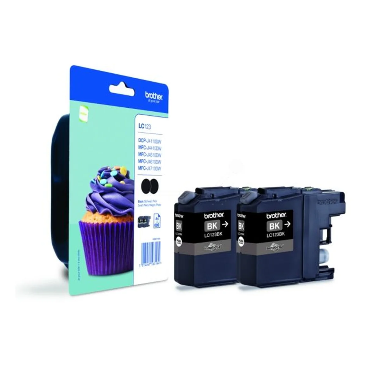 Druckerpatrone Brother LC-123BKBP2DR schwarz 1.200 Seiten