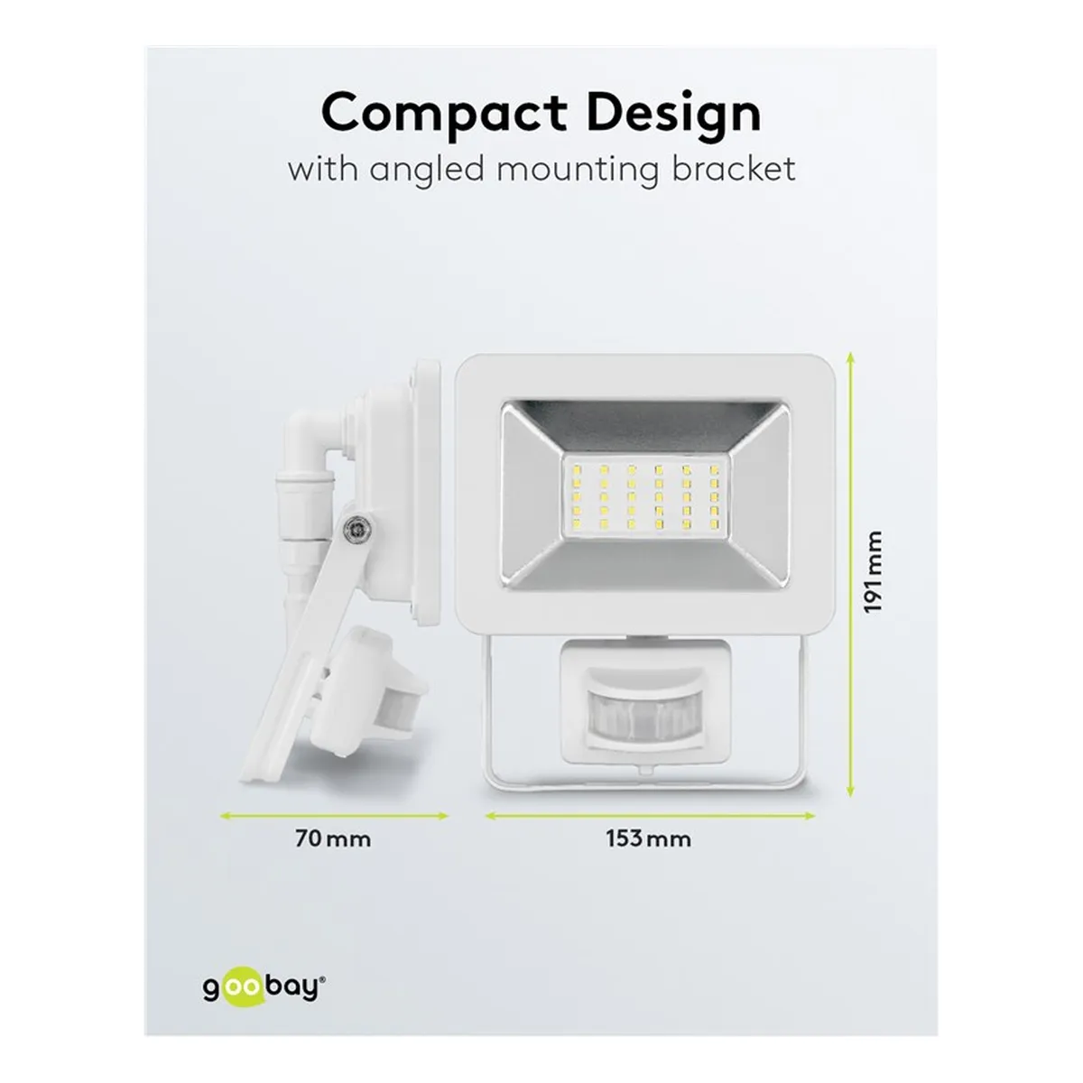Goobay LED-Außenstrahler, 30 W, mit Bewegungsmelder