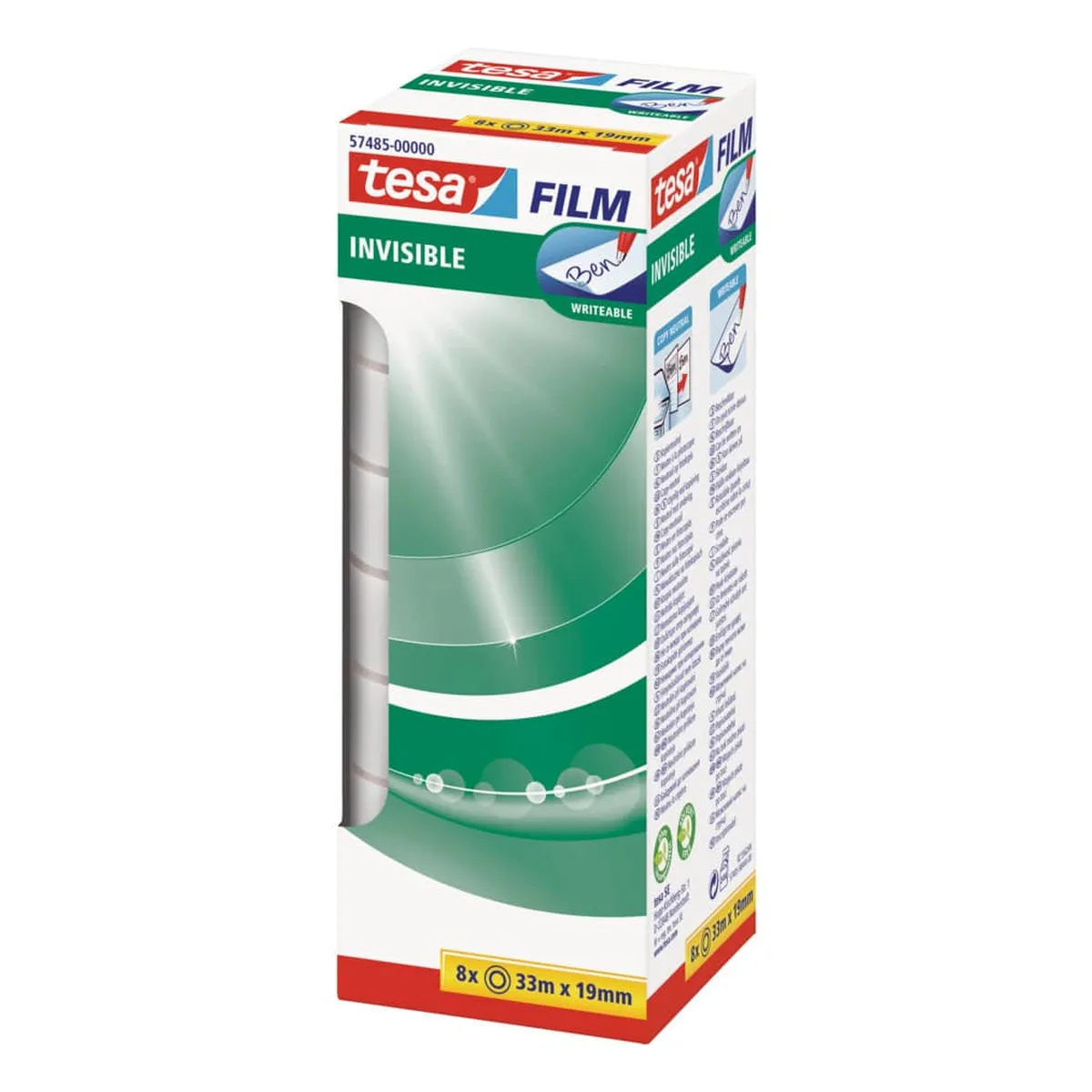tesa® Klebefilm matt-unsichtbar - beschriftbar, 19 mm x 33 m, 8 Rollen
