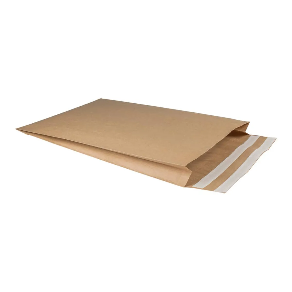 Pack´n Post® Faltentaschen - 340+80x420+80 mm, Spitzboden, o. Fenster, 250 Stück, braun