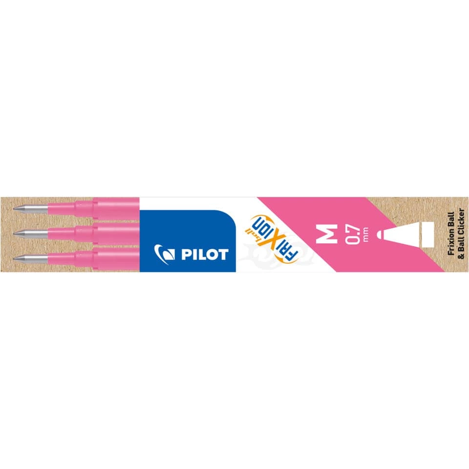 PILOT Tintenrollermine FriXion BLS-FR7 - 0,4 mm, pink, 3er Pack