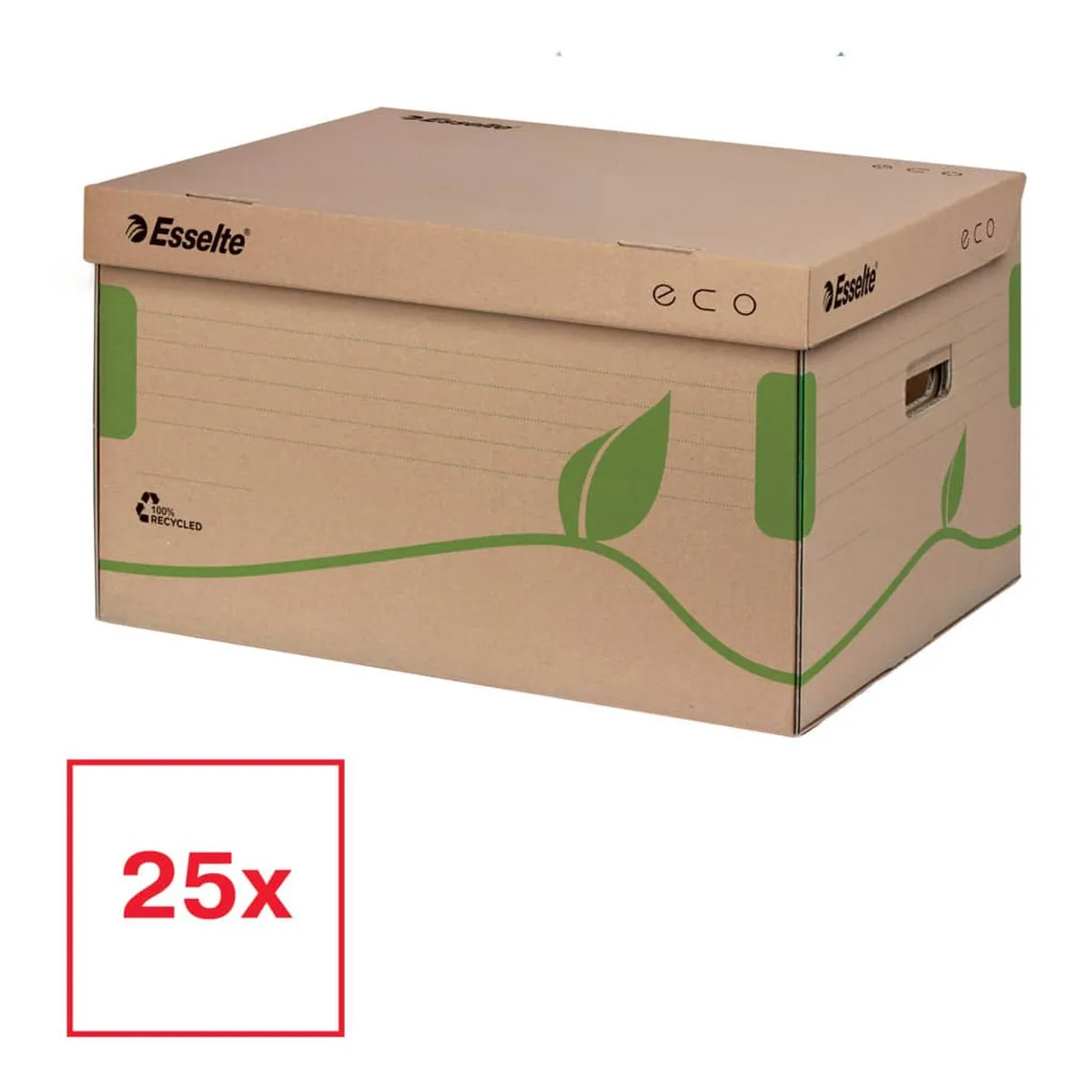 Esselte Archivcontainer ECO, mit Deckel, Karton, naturbraun