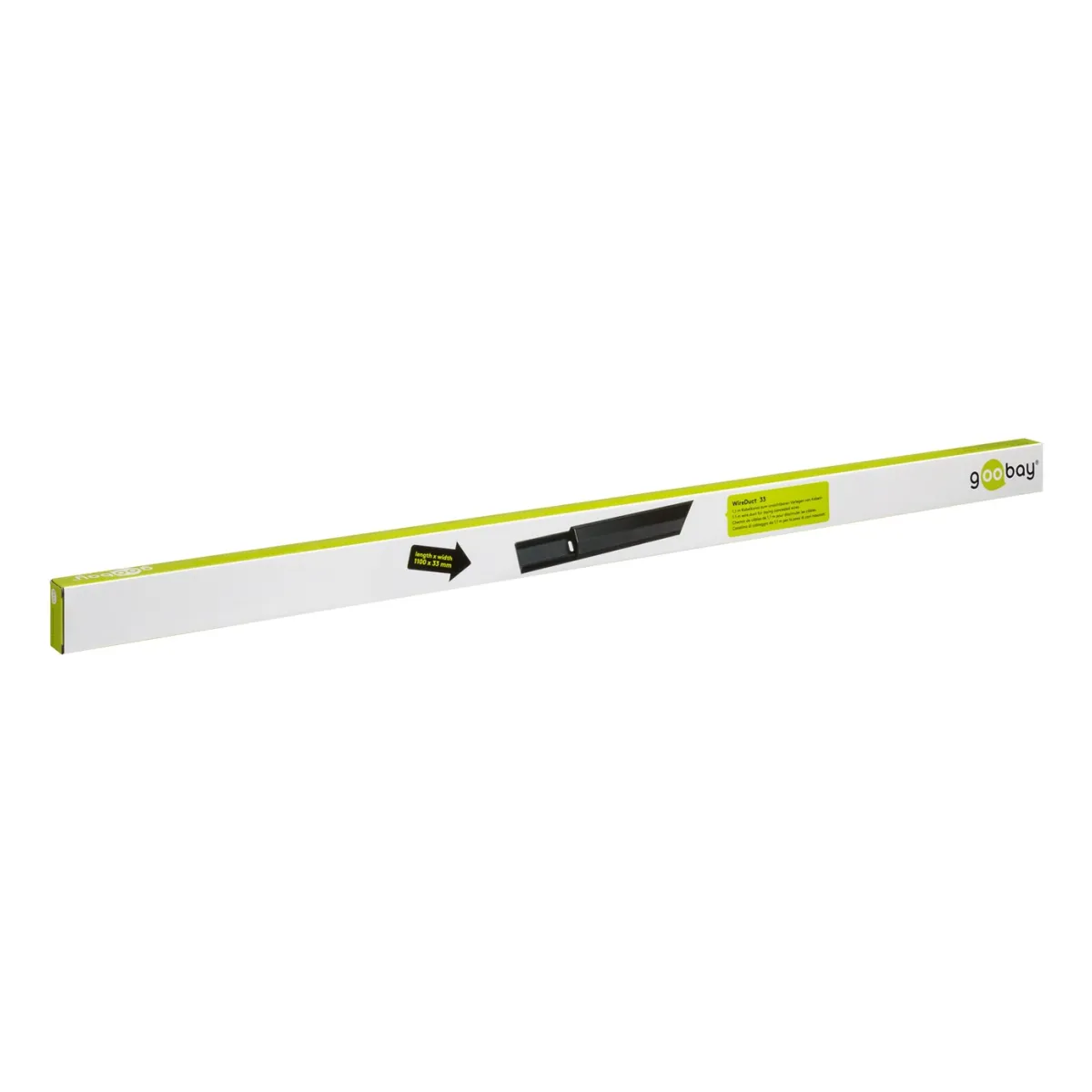 Goobay Halbrunder Aluminium-Kabelkanal 33 mm 1,1 m schwarz